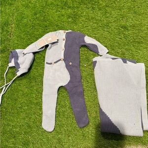 Sparkle Knit Baby Sweater + blanket and hat